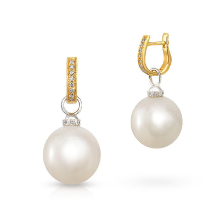 EARRINGS YELLOW & WHITE GOLD 750 & PEARLS - 92767