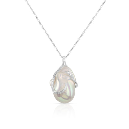 NECKLACE WHITE GOLD 750 & PEARLS - 92779