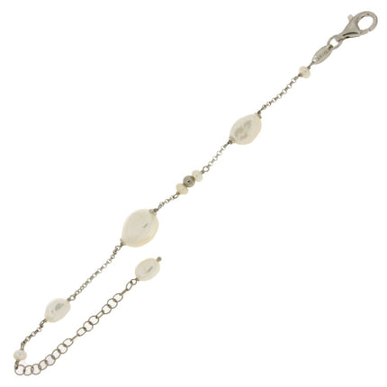BRACELET WHITE SILVER 925 & PEARLS - 93052