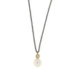 NECKLACE  GOLD 585 & PEARL & SILVER CHAIN - 93384