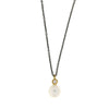 NECKLACE  GOLD 585 & PEARL & SILVER CHAIN - 93384