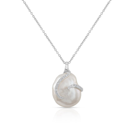 NECKLACE WHITE GOLD 750 & PEARLS - 93534