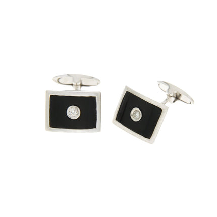 CUFFLINKS WHITE GOLD 585 & PRECIOUS STONES - 93590