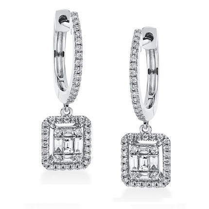 EARRINGS WHITE GOLD 750 & PRECIOUS STONES - 93623