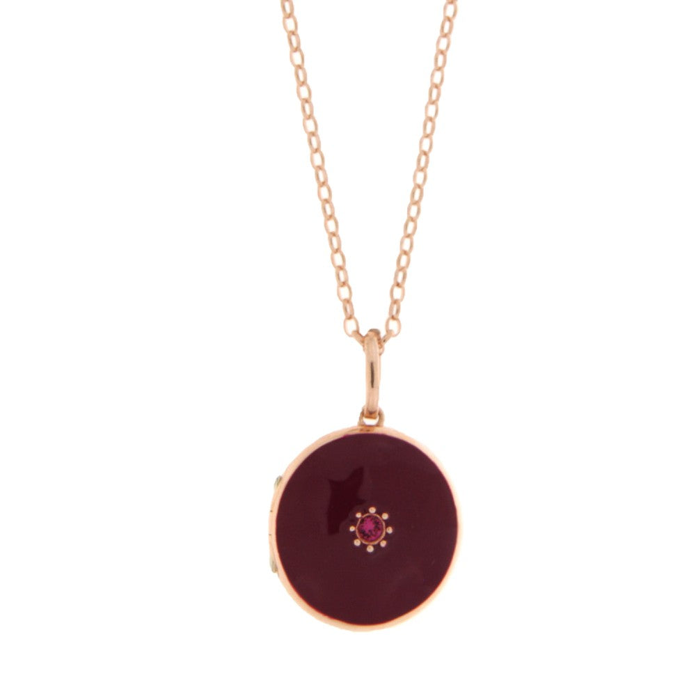 LOCKET PENDANT PINK SILVER 925  - 93673