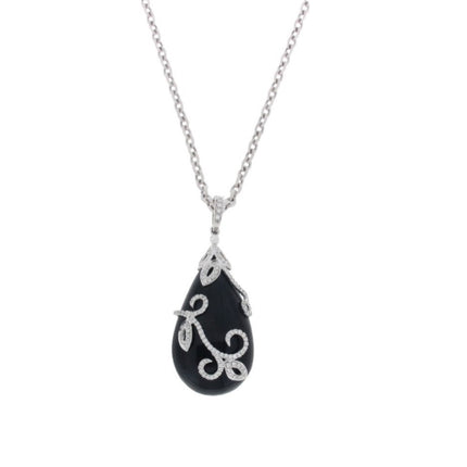 PENDANT WHITE GOLD 750 & PRECIOUS STONES - 94209