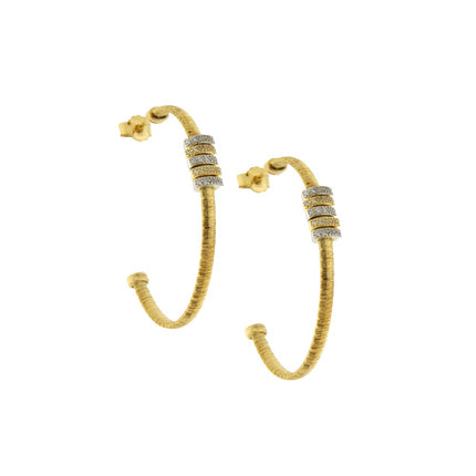 EARRINGS YELLOW & WHITE SILVER 925 & C.Z. - 94501