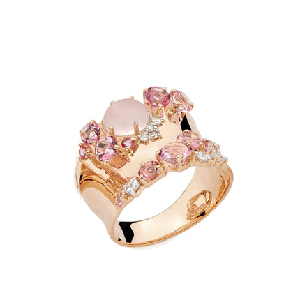 RING PINK GOLD 750 & PRECIOUS STONES - 94566