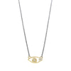 NECKLACE  GOLD 585 & PRECIOUS STONES & SILVER CHAIN - 94652