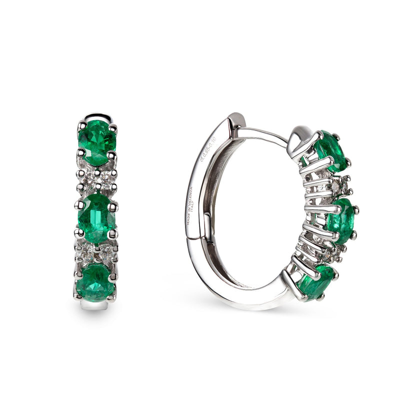 EARRINGS WHITE GOLD 750 & PRECIOUS STONES - 94657