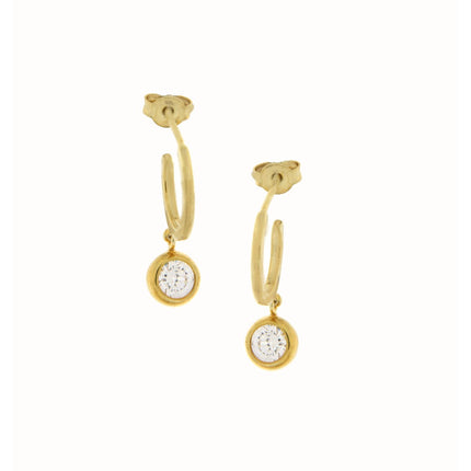 EARRINGS YELLOW SILVER 925 & C.Z.  - 94725