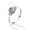 RING WHITE GOLD 750 & PRECIOUS STONES