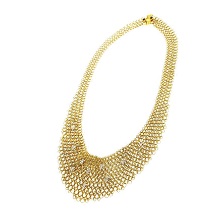 NECKLACE YELLOW & WHITE GOLD 750 & PRECIOUS STONES - 9476