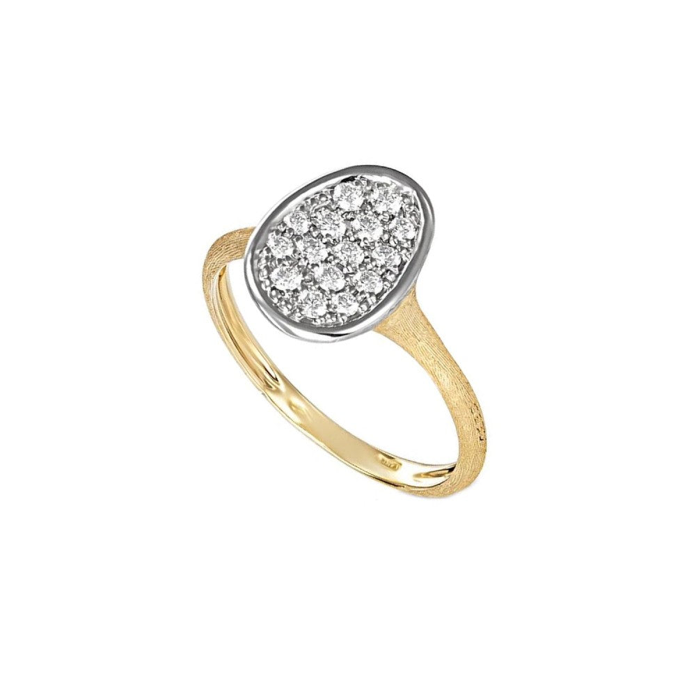 RING YELLOW & WHITE GOLD 750 & PRECIOUS STONES