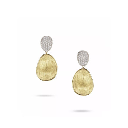 EARRINGS YELLOW & WHITE GOLD 750 & PRECIOUS STONES - 94970
