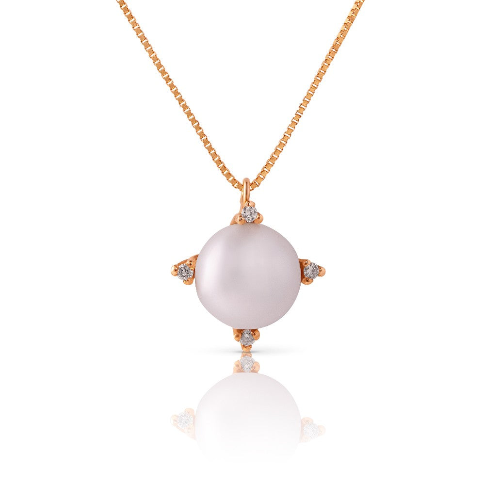 NECKLACE PINK GOLD 750 & PEARLS  - 95018