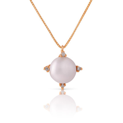 NECKLACE PINK GOLD 750 & PEARLS - 95018