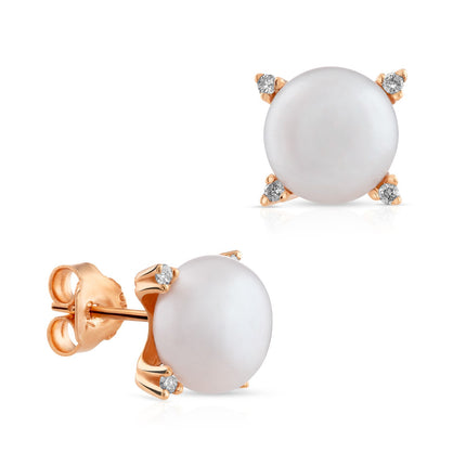 EARRINGS PINK GOLD 750 & PEARLS - 95107
