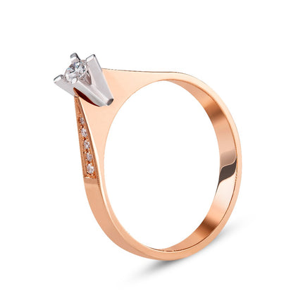 RING WHITE & PINK GOLD 750 & PRECIOUS STONES - 95227