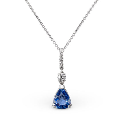 PENDANT WHITE GOLD 750 & PRECIOUS STONES - 95256