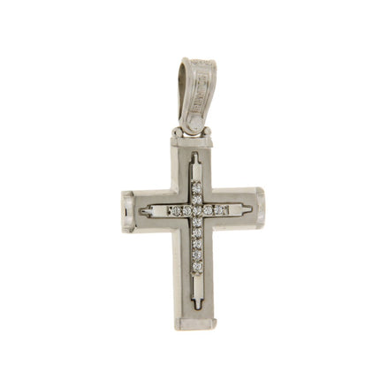 CROSS WHITE GOLD 585 & C.Z. - 95260