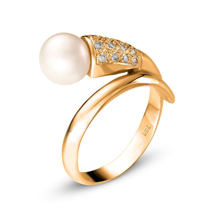 RING PINK GOLD 750 & PEARLS - 95438