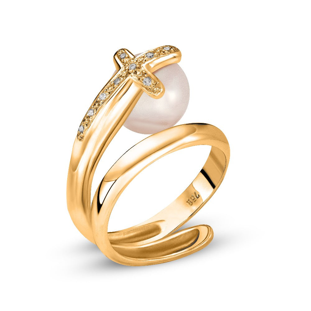 RING PINK GOLD 750 & PEARLS