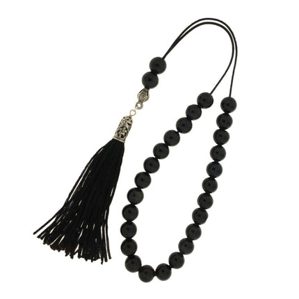 ROSARY WITH BLACK ONYX & SILVER - 95553