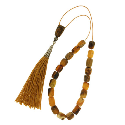 ROSARY AMBER & SILVER - 95561