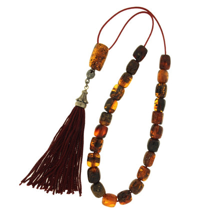 ROSARY  AMBER & SILVER - 95562