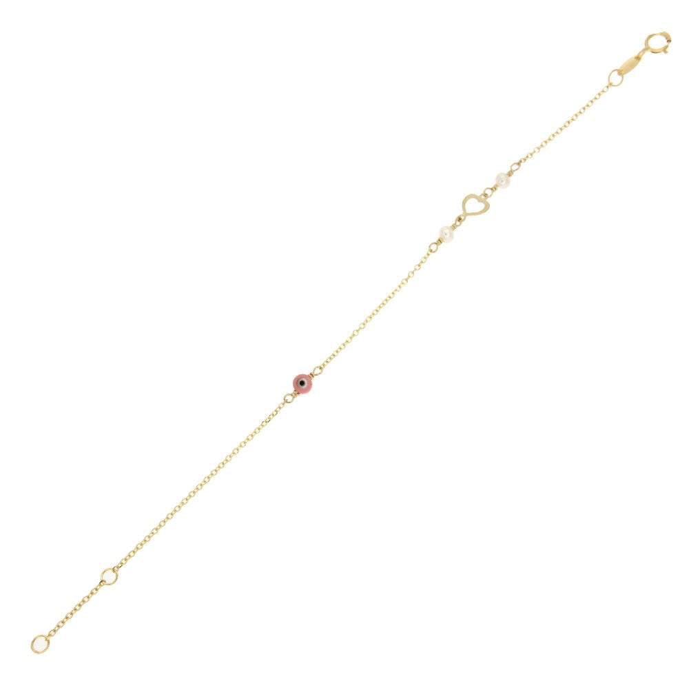 BRACELET GOLD 14 K PRECIOUS STONES