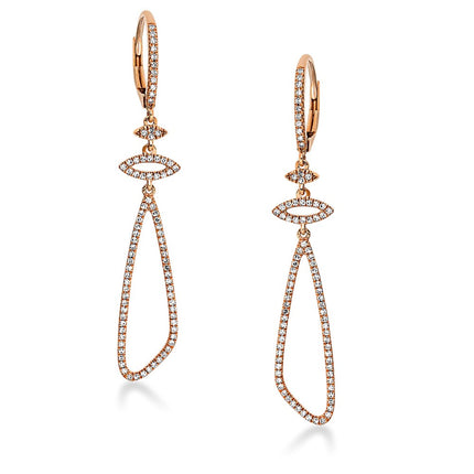 EARRINGS PINK GOLD 750 & PRECIOUS STONES - 95609