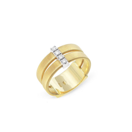 RING YELLOW & WHITE GOLD 750 & PRECIOUS STONES - 95841