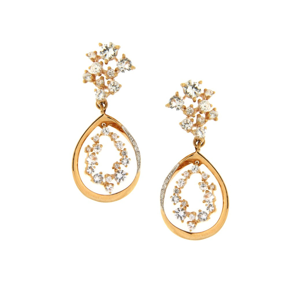 EARRINGS PINK GOLD 750 & PRECIOUS STONES  - 96110