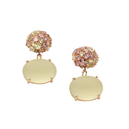 EARRINGS PINK GOLD 750 & PRECIOUS STONES - 96123