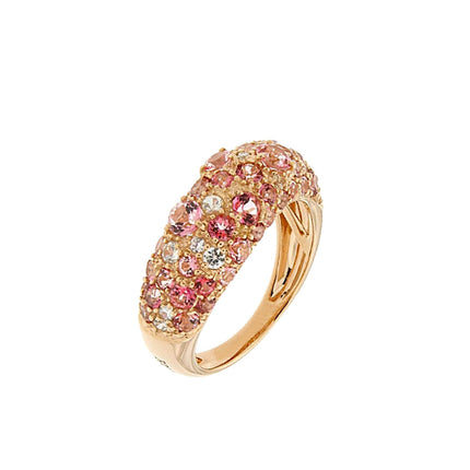 RING PINK GOLD 750 & PRECIOUS STONES - 96126