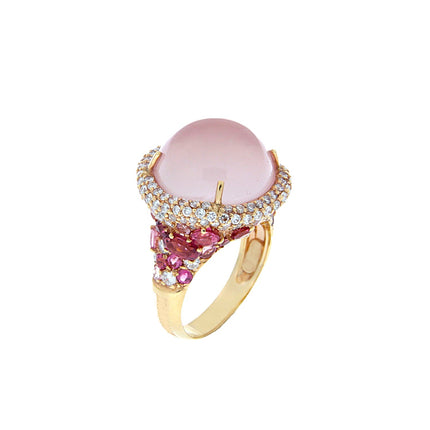 RING PINK GOLD 750 & PRECIOUS STONES - 96127