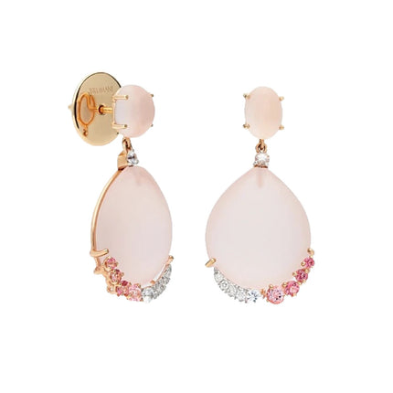 EARRINGS PINK GOLD 750 & PRECIOUS STONES - 96129