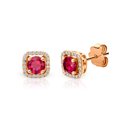 EARRINGS PINK GOLD 750 & PRECIOUS STONES - 96240
