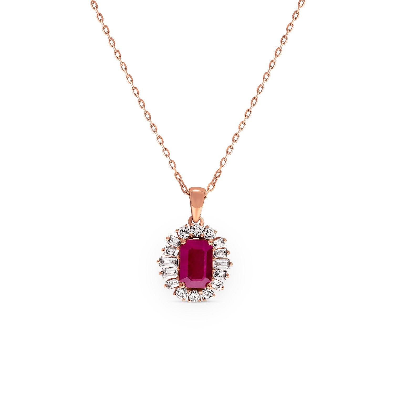 NECKLACE PINK GOLD 750 & PRECIOUS STONES  - 96244