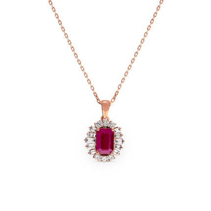 NECKLACE PINK GOLD 750 & PRECIOUS STONES - 96244