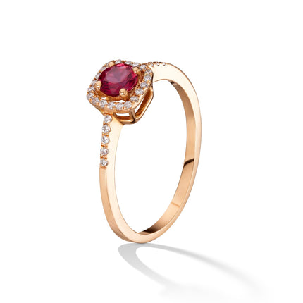 RING PINK GOLD 750 & PRECIOUS STONES - 96246