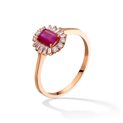 RING PINK GOLD 750 & PRECIOUS STONES