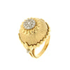 RING YELLOW & WHITE GOLD 750 & PRECIOUS STONES - 96295