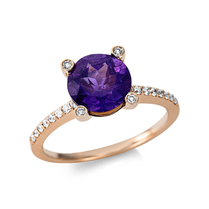 RING PINK GOLD 750 & PRECIOUS STONES - 96535