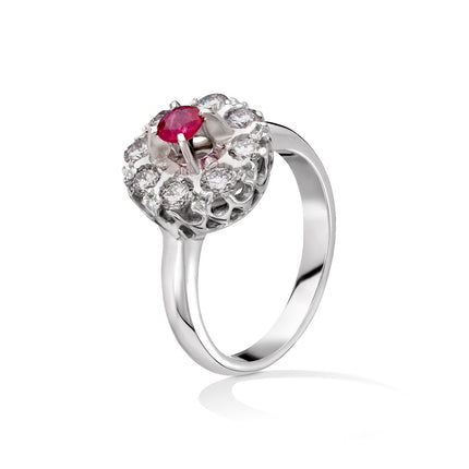 RING WHITE GOLD 750 & PRECIOUS STONES - 96548