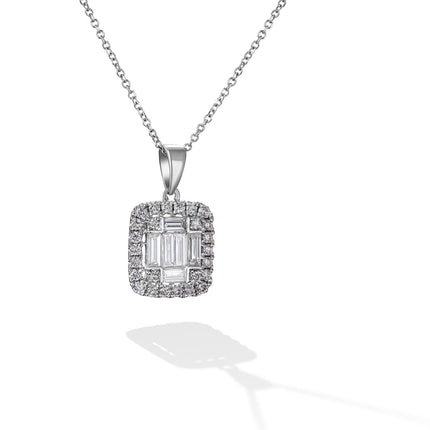 PENDANT WHITE GOLD 750 & PRECIOUS STONES - 96635