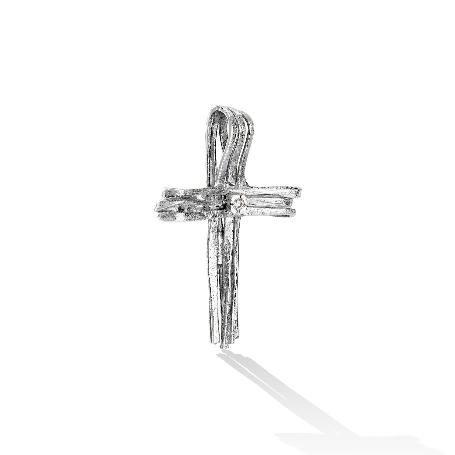 CROSS WHITE GOLD 750 & PRECIOUS STONES