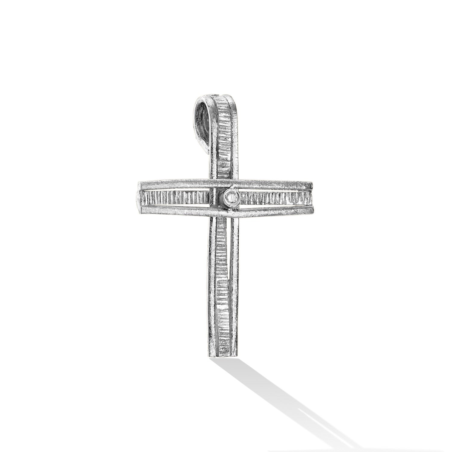 CROSS WHITE GOLD 750 & PRECIOUS STONES