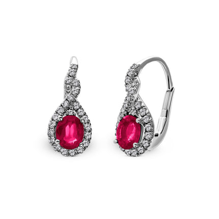 EARRINGS WHITE GOLD 750 & PRECIOUS STONES - 96698